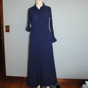 Isabella Sinclair Navy Button Front Shirt Dress